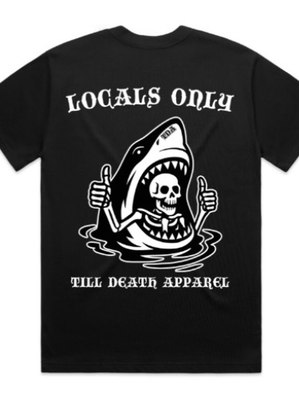 Black LOCALS ONLY T-shirt, back graphic